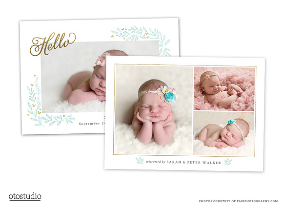 Birth Announcement Template CB089 in Card Templates - product preview 1