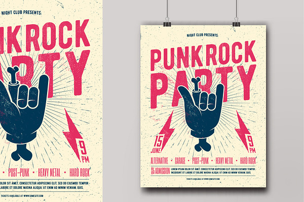 Punk Rock Party Flyer Poster