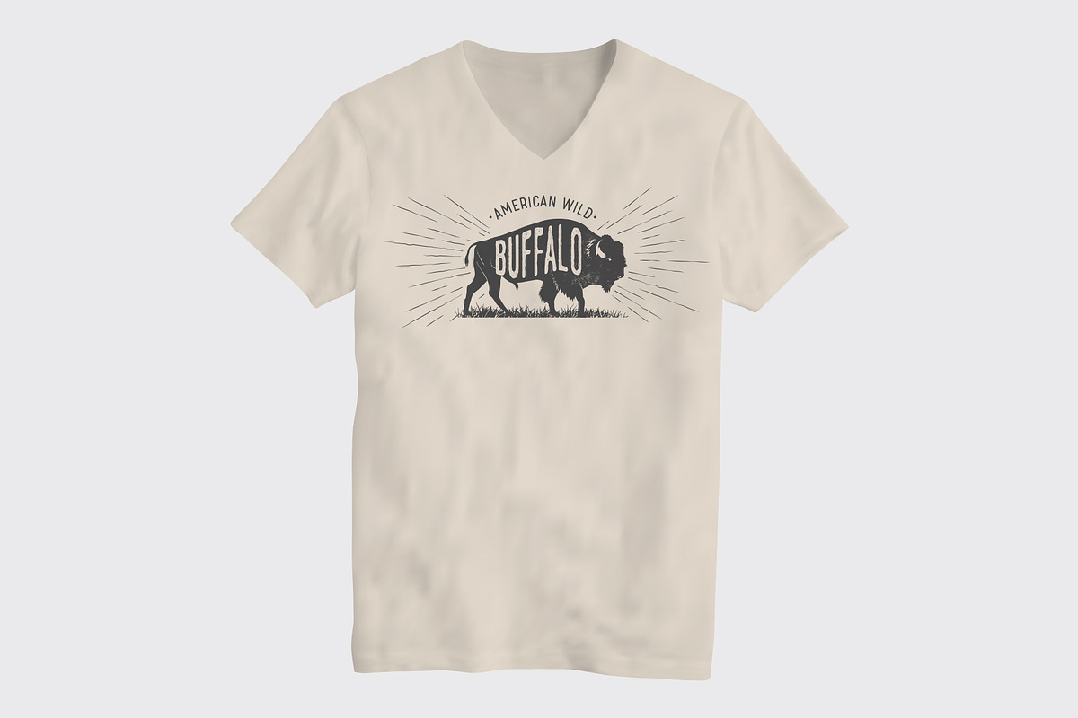 Buffalo American Wild T-Shirt Design in Templates - product preview 8