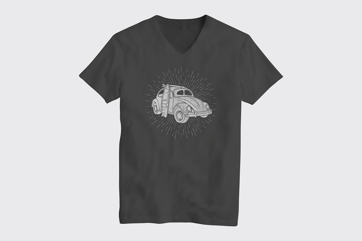Surf Car T-Shirt Design Concept. in Templates - product preview 8
