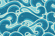 Retro abstract curly waves.