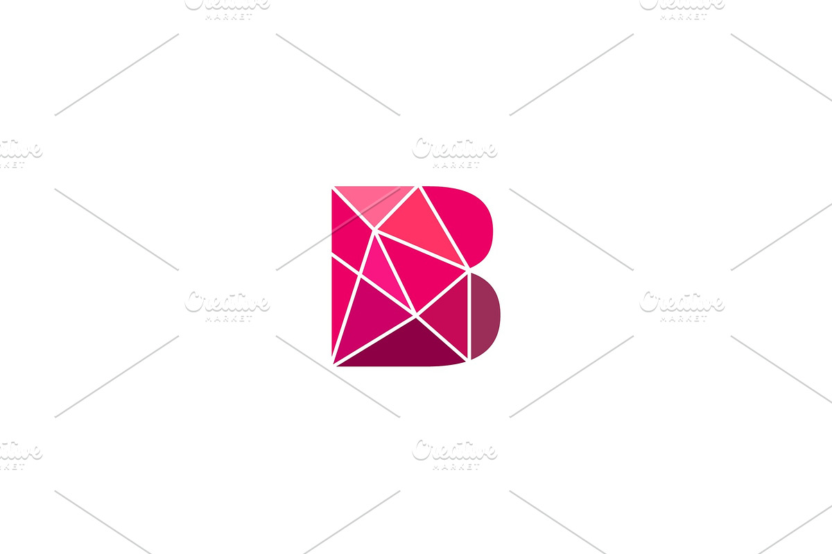 Polygonal trend letter b logotype in Logo Templates - product preview 8
