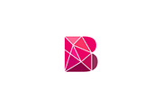 Polygonal trend letter b logotype