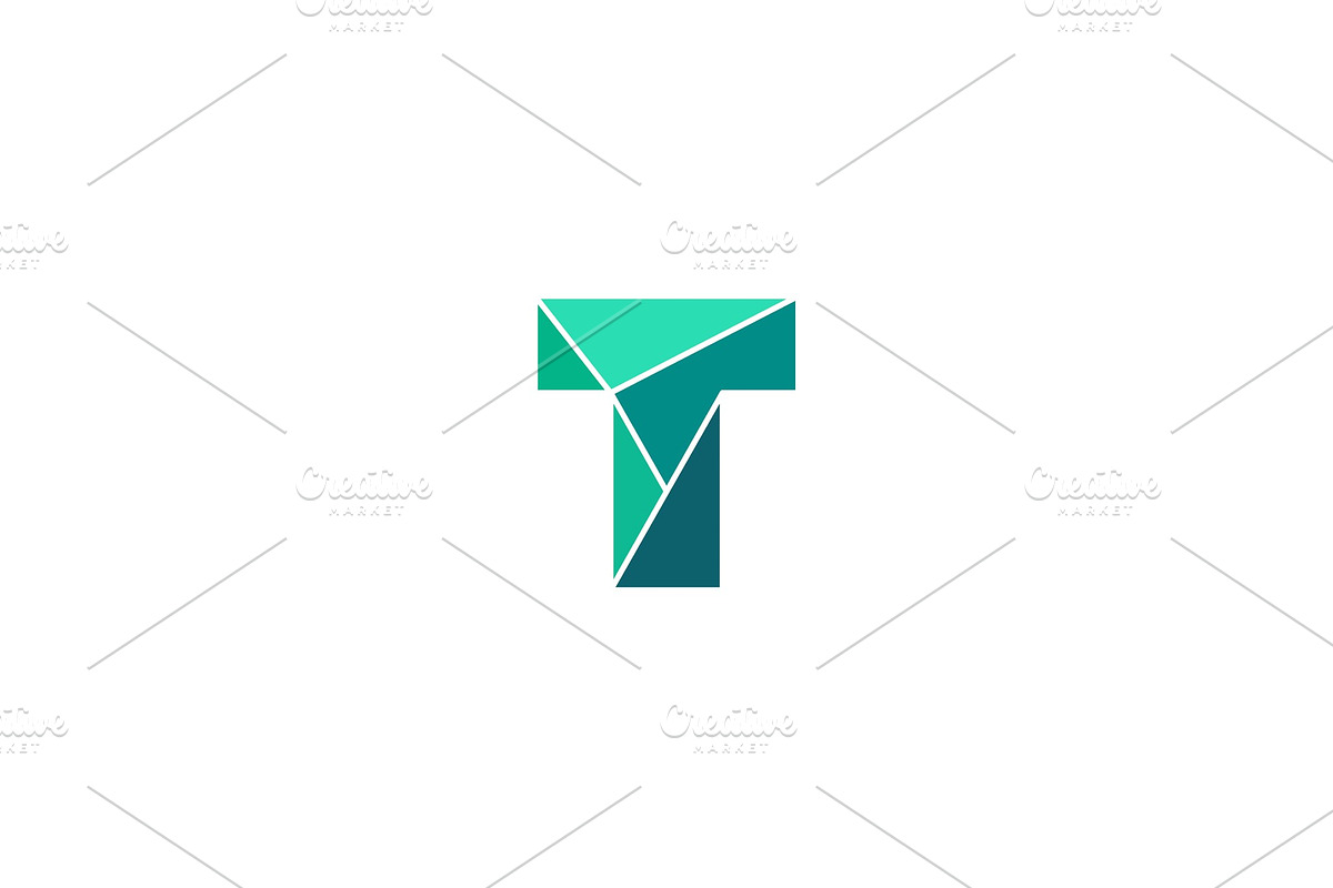 Polygonal trend letter t logotype in Logo Templates - product preview 8