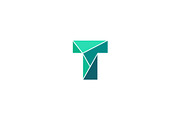 Polygonal trend letter t logotype