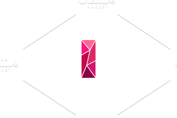 Polygonal trend letter I logotype