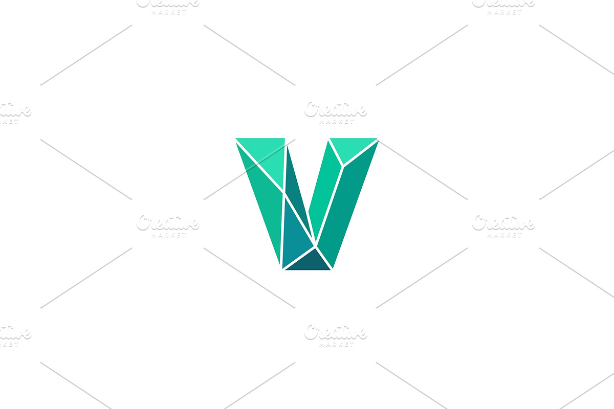 Polygonal trend letter v logotype in Logo Templates - product preview 8