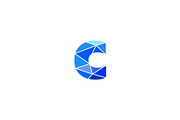 Polygonal trend letter c logotype