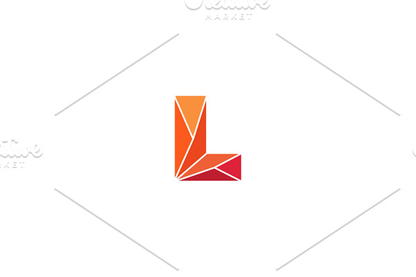 Polygonal trend letter l logotype