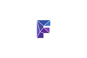 Polygonal trend letter f logotype