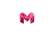 Polygonal trend letter m logotype