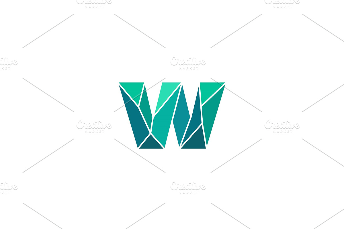 Polygonal trend letter w logotype in Logo Templates - product preview 8