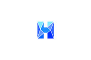 Polygonal trend letter h logotype