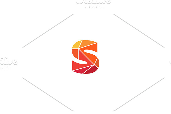 Polygonal trend letter s logotype