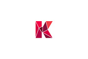 Polygonal trend letter k logotype