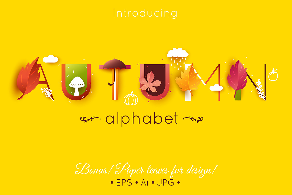 Autumn alphabet in Objects - product preview 8