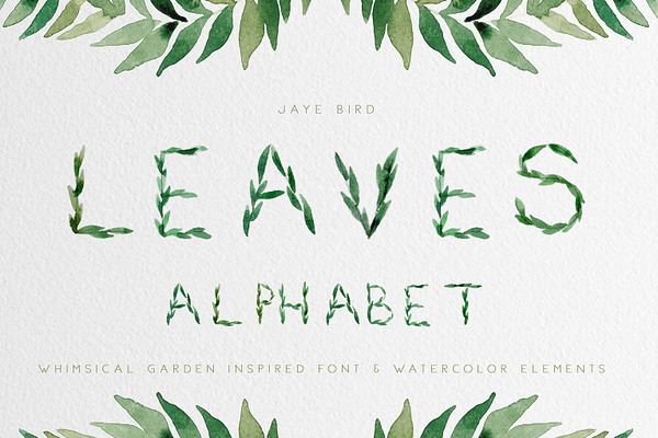 Leaves Font/Greenery Clipart Bundle