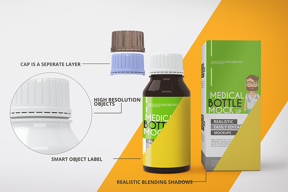 Medicine Bottle Mockup in Product Mockups - product preview 2