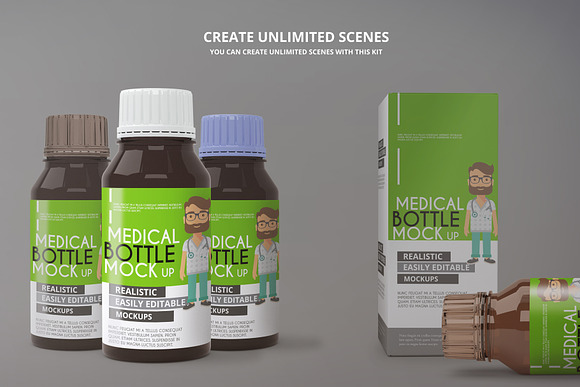 Medicine Bottle Mockup in Product Mockups - product preview 5