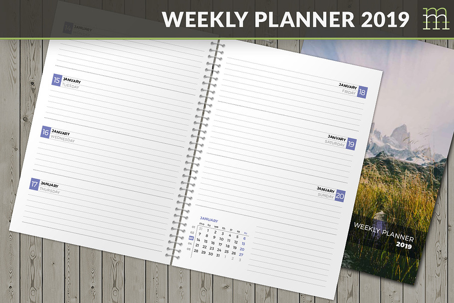 Weekly Planner 2019 (WP040-19) in Stationery Templates - product preview 8