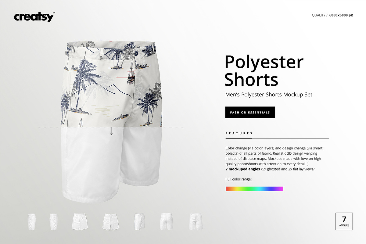 Men’s Polyester Shorts Mockup Set in Product Mockups - product preview 8