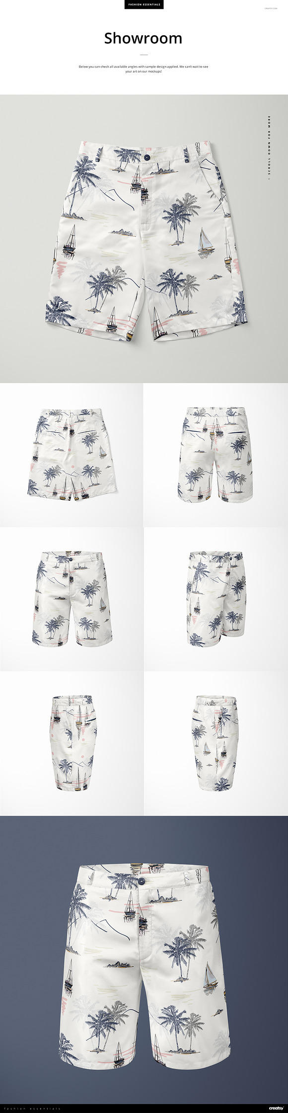 Men’s Polyester Shorts Mockup Set in Product Mockups - product preview 3