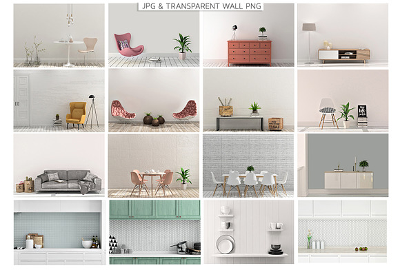 MASSIVE Interior Room Mockup Bundle in Product Mockups - product preview 7