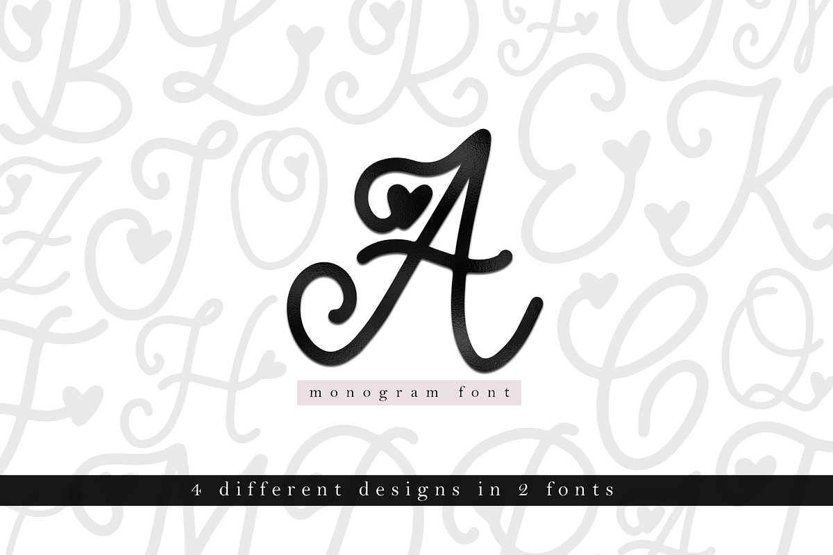 Handwritten Monogram Font - 4 Styles in Display Fonts - product preview 8
