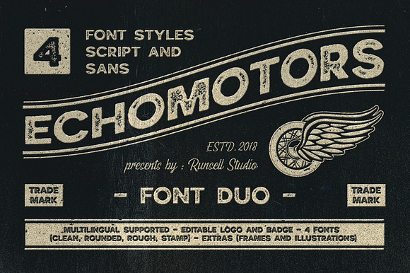 Echomotors + Extras in Display Fonts - product preview 7