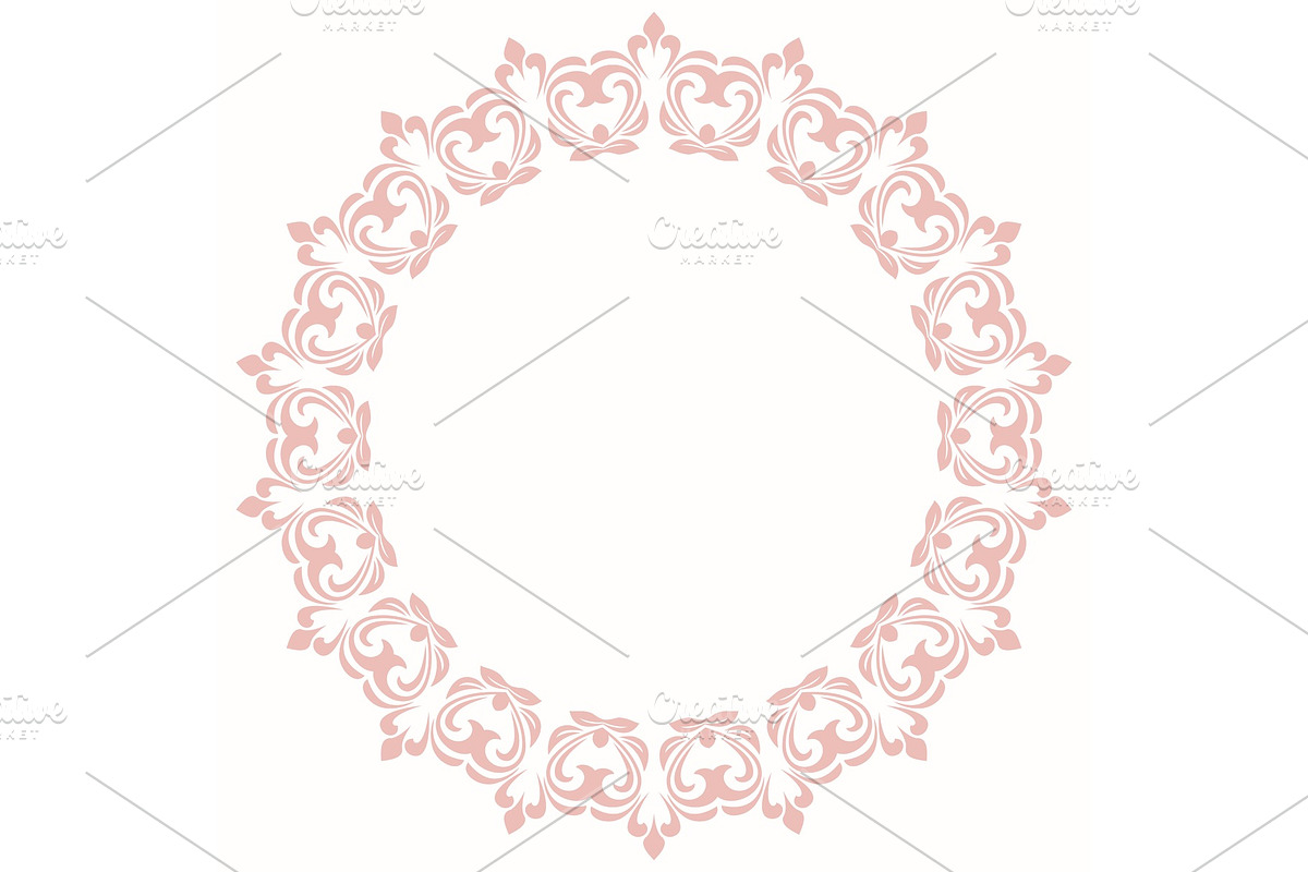 Elegant Vector Round Pink Ornament in Illustrations - product preview 8