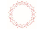 Elegant Vector Round Pink Ornament