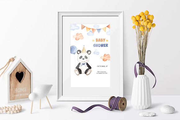 Children's Birthday. Watercolor set. in Illustrations - product preview 2