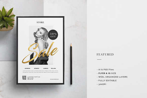 Fashion Sale Flyer + Instagram in Flyer Templates - product preview 1