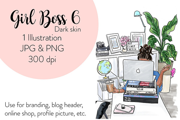 Girl boss 6 - Dark Skin illustration