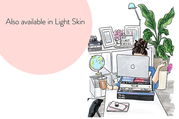 Girl boss 6 - Dark Skin illustration in Illustrations - product preview 3