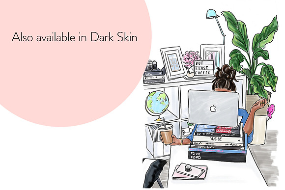 Girl boss 6 -Light Skin illustration in Illustrations - product preview 3