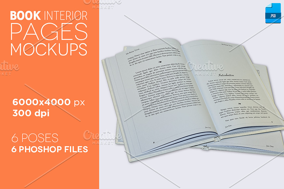 6 Book Interior Pages Mockups v.2 in Print Mockups - product preview 8