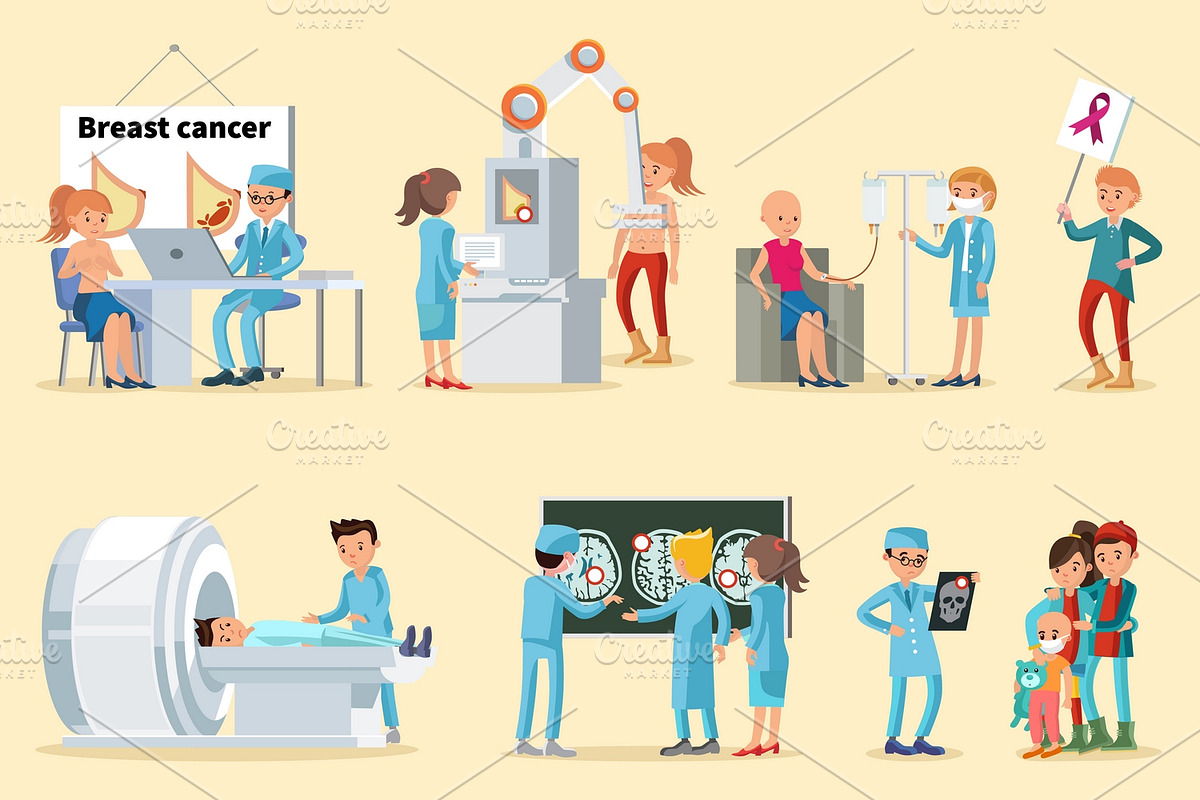 People And Cancer Disease Collection in Illustrations - product preview 8