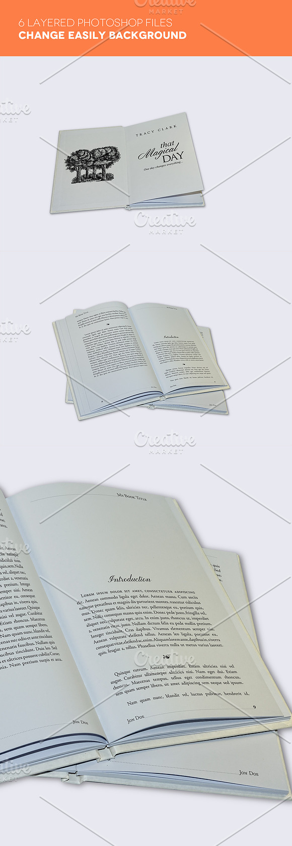 6 Book Interior Pages Mockups v.2 in Print Mockups - product preview 3
