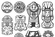 Vintage Monochrome Maya Elements Set