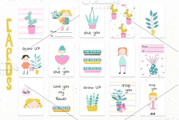 Girls love cars and plants in Illustrations - product preview 2