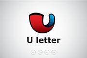 Letter U Ribbon Logo Template