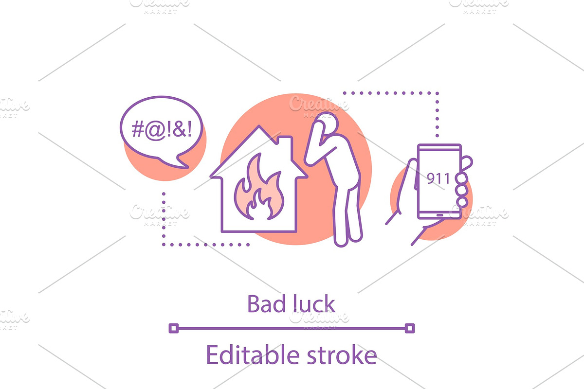 Bad luck concept icon in Graphics - product preview 8