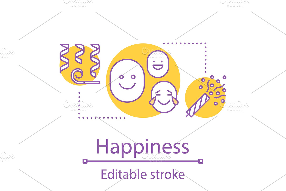 Happiness concept icon in Graphics - product preview 8