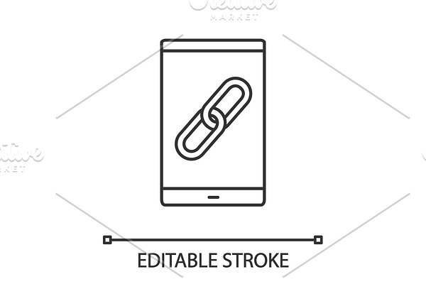 Smartphone with link sign icon