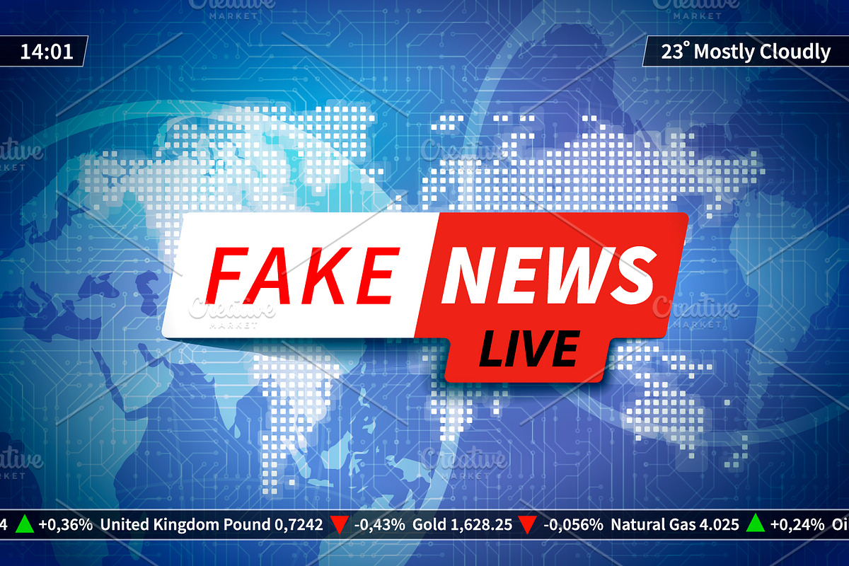 Fake news background on blue in Illustrations - product preview 8