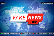 Fake news background on blue
