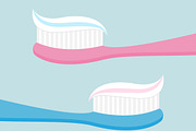 Toothbrush with toothpaste set.