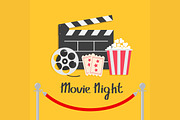 Movie night.  Popcorn box Tickets  