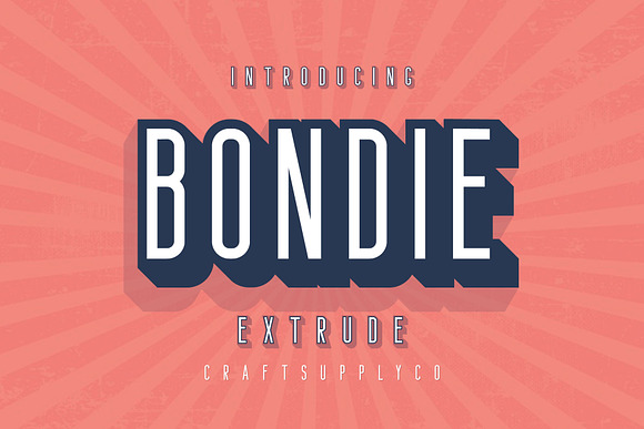 Bondie Extrude Font Family in Sans-Serif Fonts - product preview 7